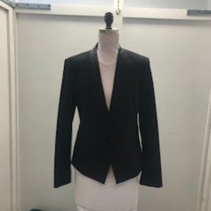 Women's Black Blazer with Satin Lapel Size 12